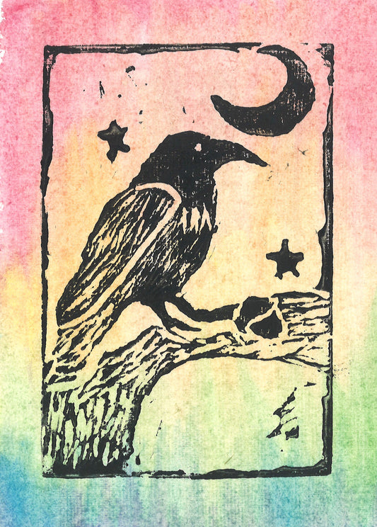 Midnight Crow (Rainbow, Print)