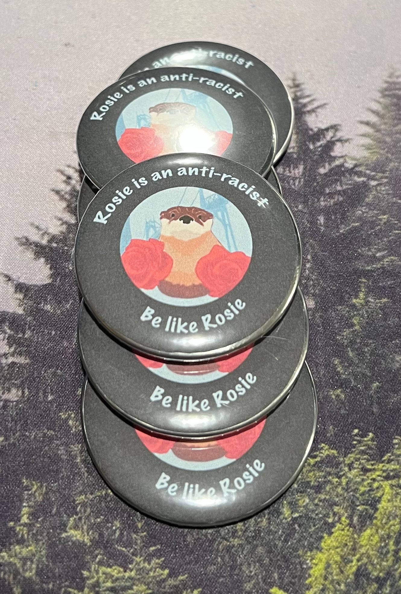 Rosie the Anti-Racist Button