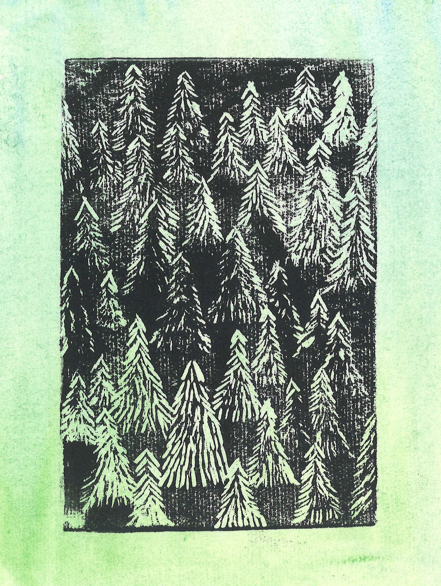 Forest (Blue/Green, Print)